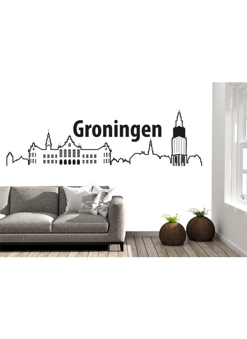 Groningen-skyline-muursticker 2