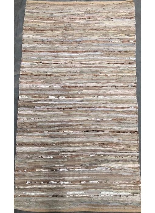 Rocaflor Vloerkleed gerecycled leer geweven Beige/Goud 160x230cm