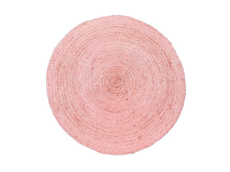 Rocaflor Vloerkleed jute rond ø150 cm Blush Pink Pastel Rose