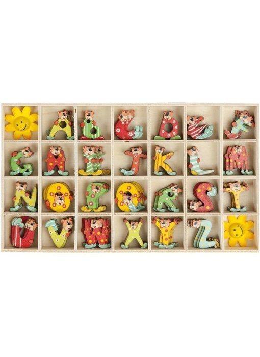 Houten letters alfabet kleur