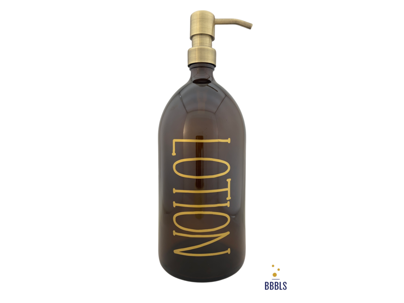 BBBLS® Bruin glazen fles goud 'Lotion' premium -1ltr