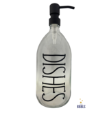 BBBLS® Glazen fles zwart 'Dishes' premium -1ltr
