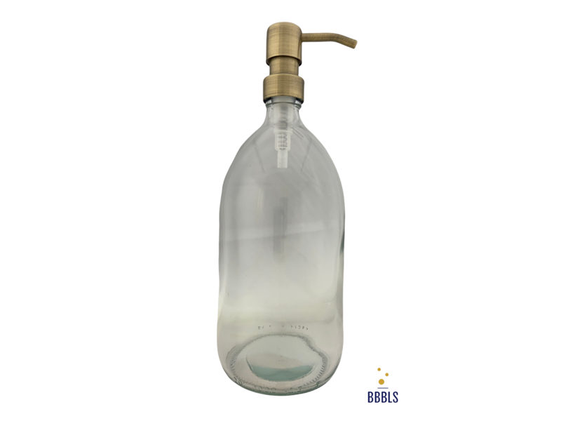 BBBLS® Glazen fles premium gouden pomp-1ltr