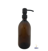 BBBLS® Bruin glazen fles premium zwarte pomp-500ml