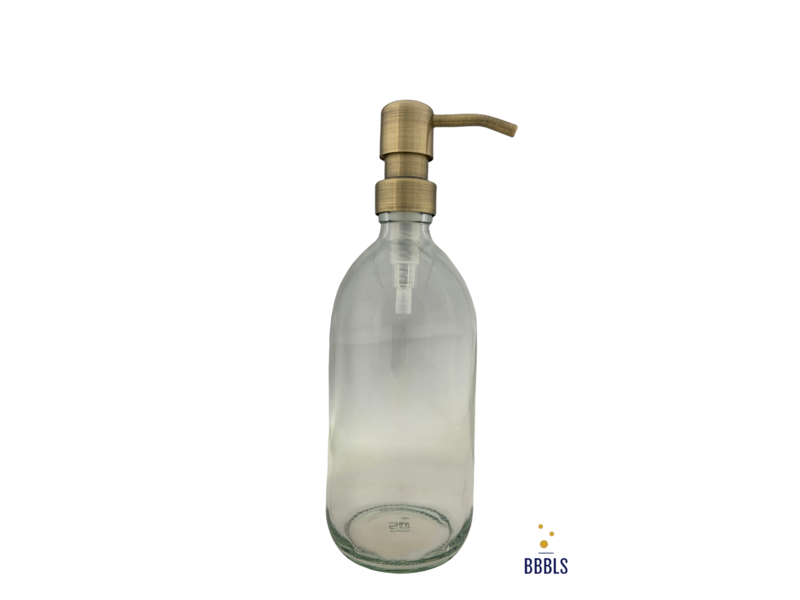 BBBLS® Glazen fles premium gouden pomp-500ml