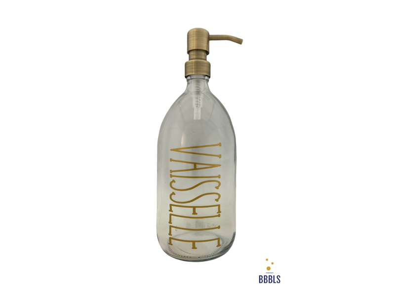 BBBLS® Glazen fles goud 'Vaisselle' premium -1ltr