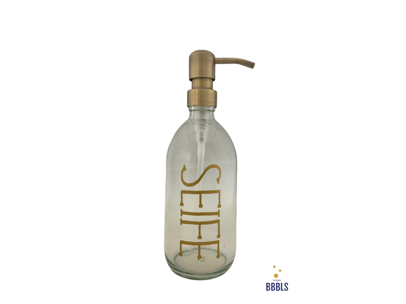BBBLS® Glazen fles goud 'Seife' premium -500ml