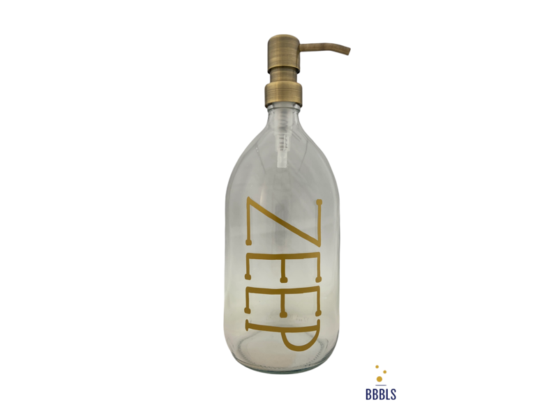 BBBLS® Glazen fles goud 'Zeep' premium -1ltr