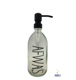 BBBLS® Glazen fles zwart 'Afwas' premium -500ml