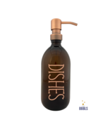 BBBLS® Bruin glazen fles koper 'Dishes' premium -500ml
