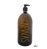 BBBLS® Bruin glazen fles goud 'Afwas' basic -1ltr