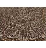 Rocaflor Vloerkleed oosters bohemian jute gevlochten rond goud lotus print ø200cm