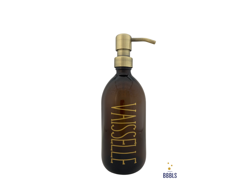 BBBLS® Bruin PET fles goud 'Vaisselle' premium -500ml