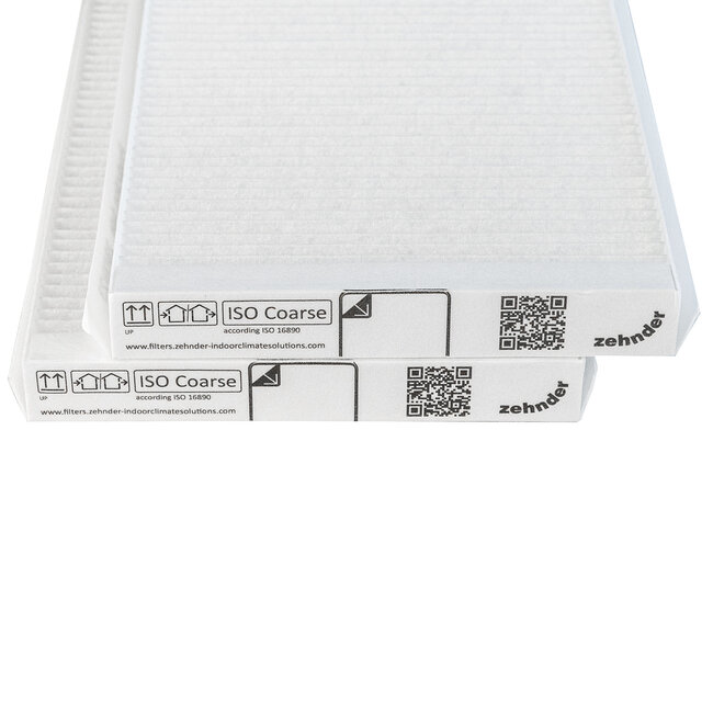 Zehnder ComfoAir E 300 / 400 filterset – 2 stuks | G4+G4 | 160×500×20 mm | Origineel