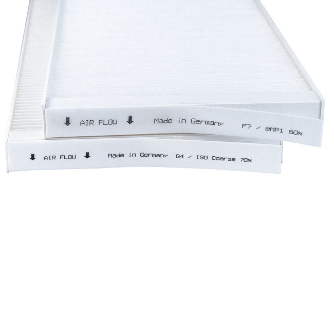 Orcon HRC 300 / 400 / 500 Ecomax / MaxComfort filterset – 2 stuks | F7+G4 | 185×560×23 mm | HQ-Filters Huismerk | ISO ePM1 60%  + Coarse 70% | 22700006