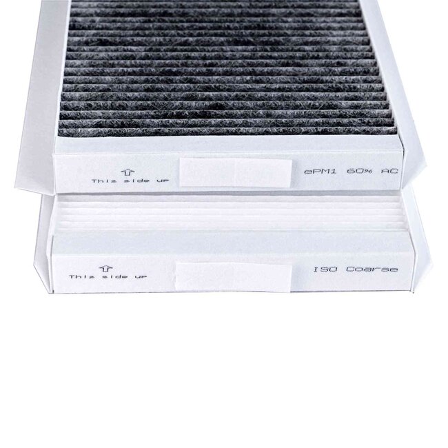 Zehnder ComfoAir Q350/Q450/Q600 koolstoffilterset G4+F7 – Velento huismerk – 2 stuks, 160×500×23 mm – vervangt 400100097
