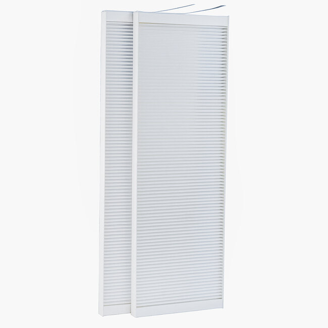 Orcon HRC 350/450 Ventiflow Filterset (2 stuks) ISO Coarse 70%, identiek aan OEM-specificaties. Afmetingen 185 × 560 × 23 mm.