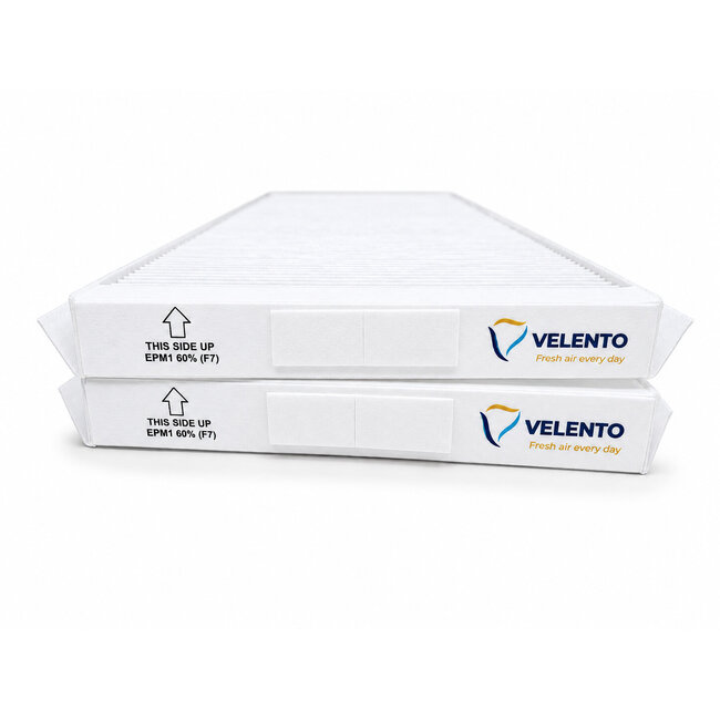 Zehnder ComfoAir PRO 300 F7+F7 filterset – Velento huismerk – 2 stuks, 160×500×23 mm