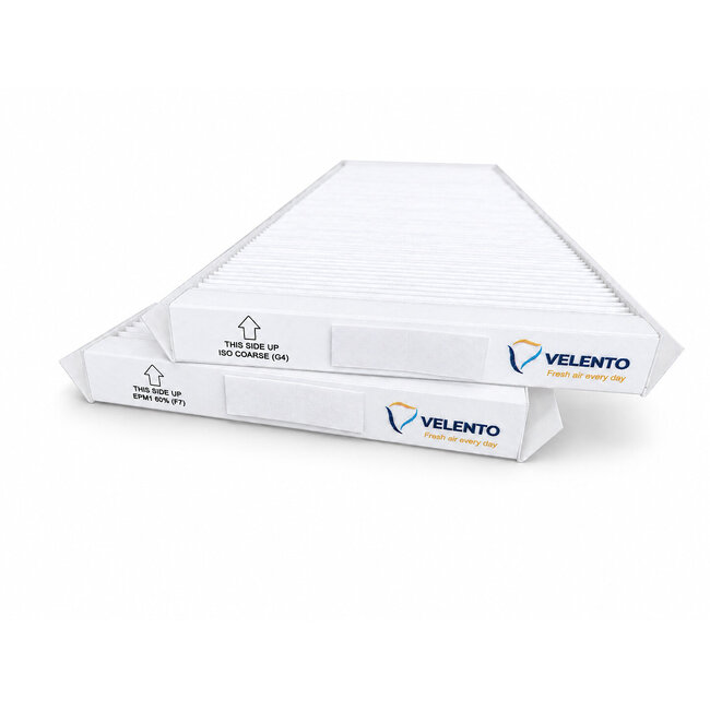 Zehnder ComfoAir PRO 300 G4+F7 filterset – Velento huismerk – 2 stuks, 160×500×23 mm – vervangt 400502013