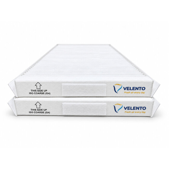 Zehnder ComfoAir E300/E400 G4+G4 filterset – Velento huismerk – 2 stuks, 160×500×23 mm – vervangt 400502012