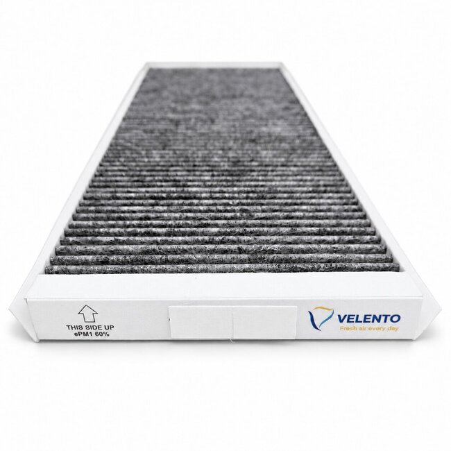 Zehnder ComfoAir Q350 Q450 Q600 los koolstoffilter F7 ePM1 60% – Velento huismerk – 160×500×22 mm – toevoerfilter uit set 400100097