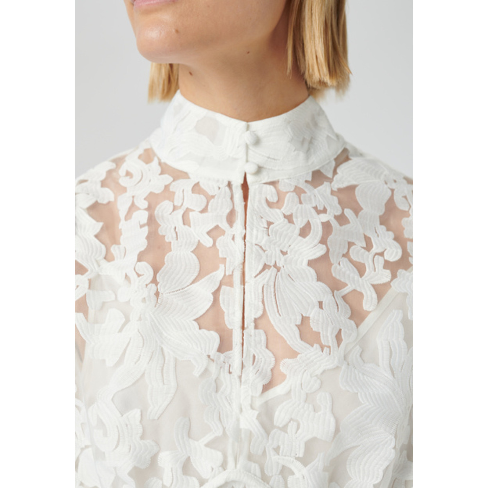 Dea Kudibal witte brokaat blouse Maxine