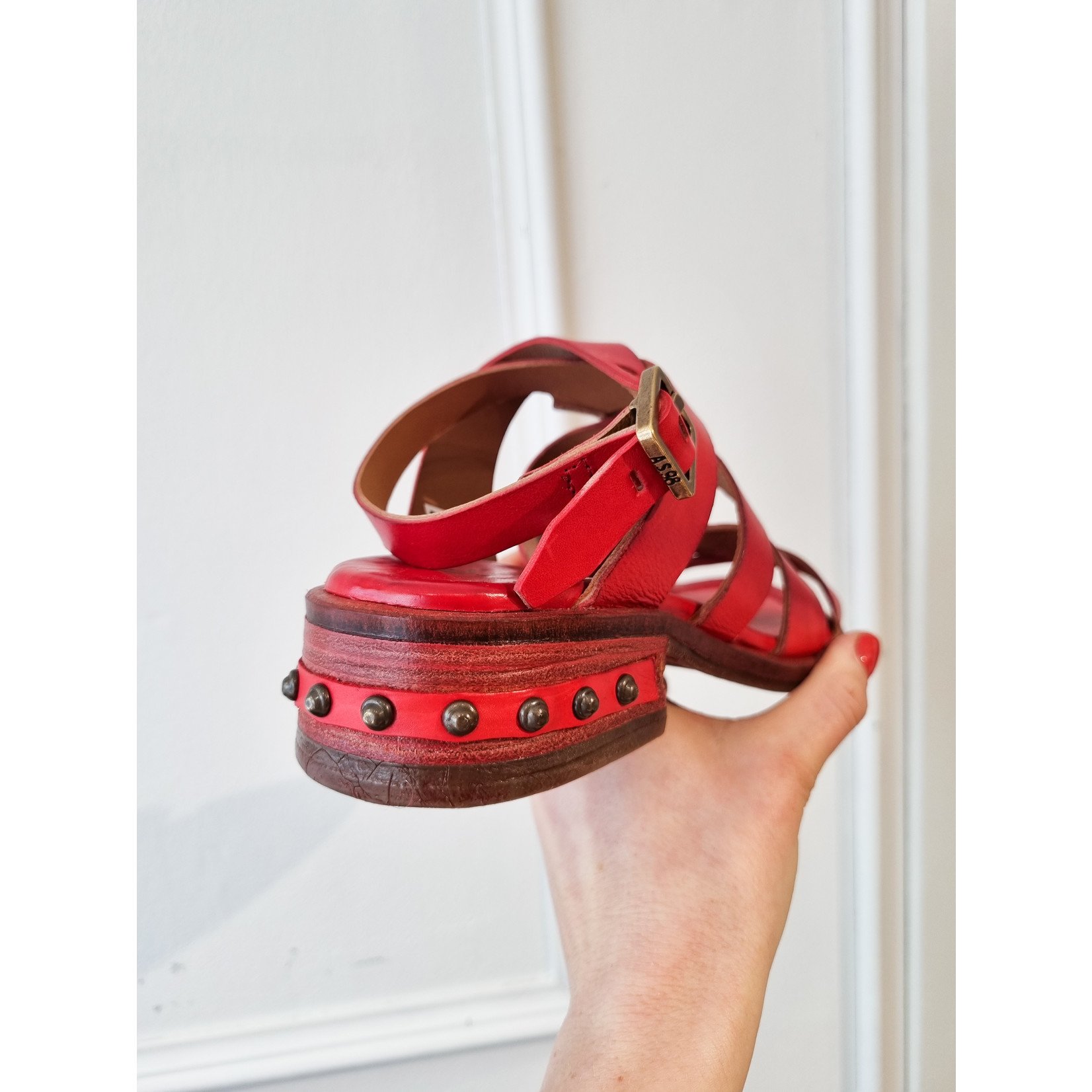 AS98 leren sandalen  rood Gea