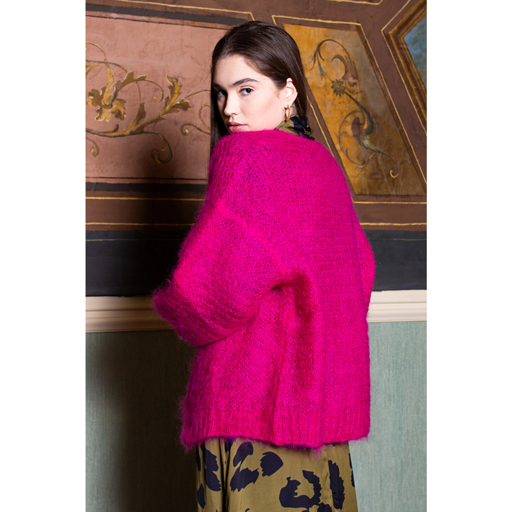 Poppy Field mohair vest Nina Fuchsia