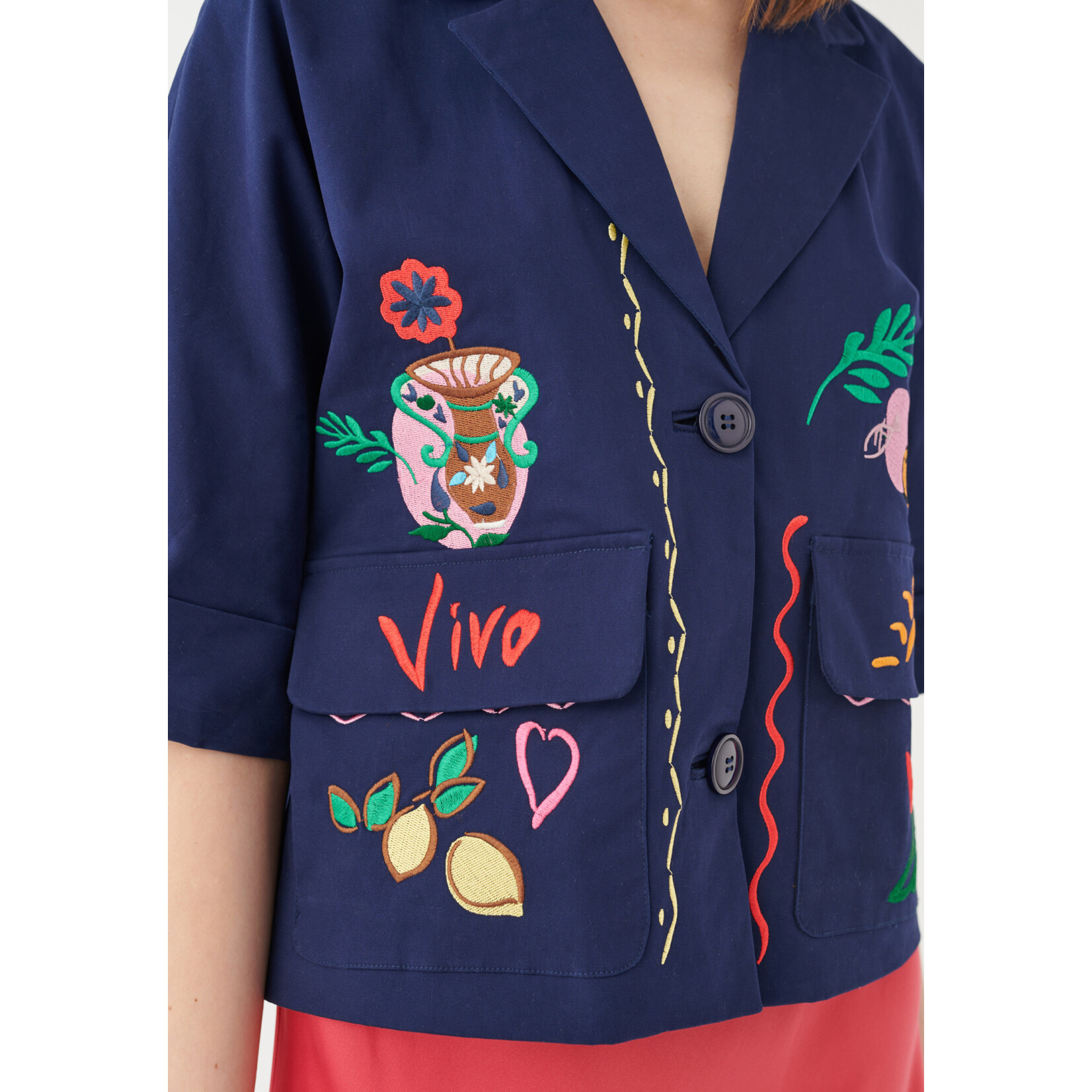 Dea Kudibal blazer embroidery Kidine blauw