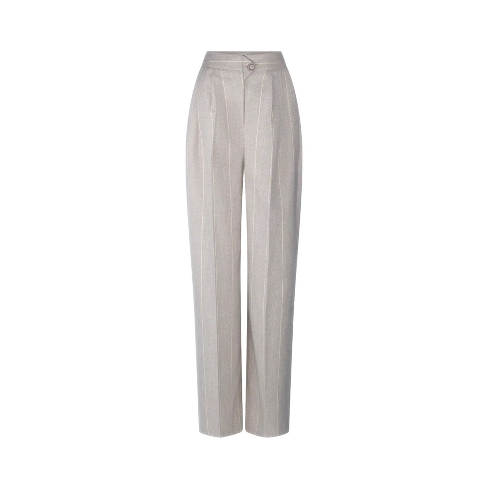 Aaiko Saba Stripe rechte pantalon grijs