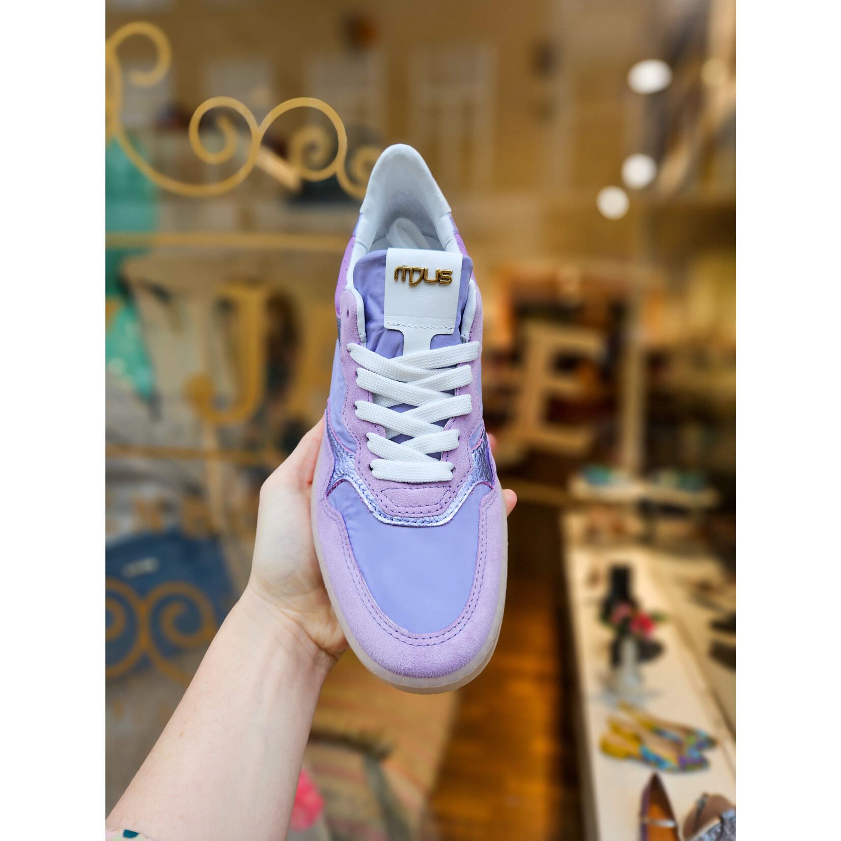 Mjus leren sneaker tennis Orchidea lila