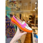 Roberto Dangelo leren Italiaanse Summer loafer oranje/roze/wit