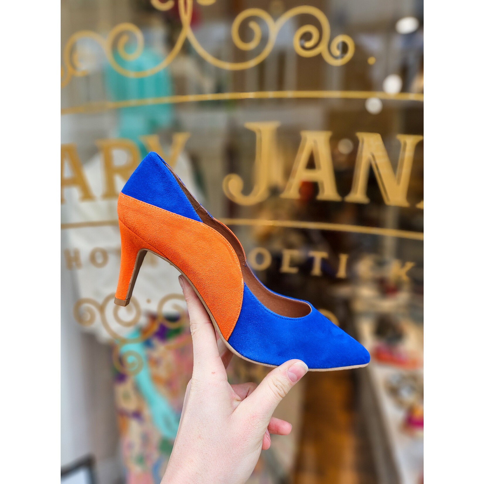 Copenhagen Shoes pump electric blue orange Maxime