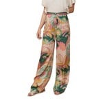 Louizon viscose broek Sanpedro Pastel Garden groen/roze