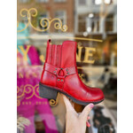 Fly London leren bikerboot MEBI rood