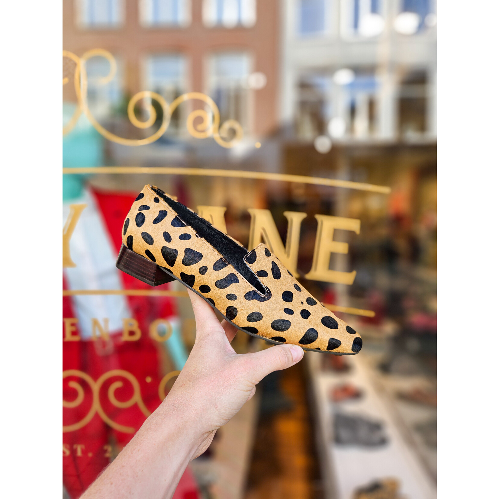 Mary Jane collectie leren loafer print