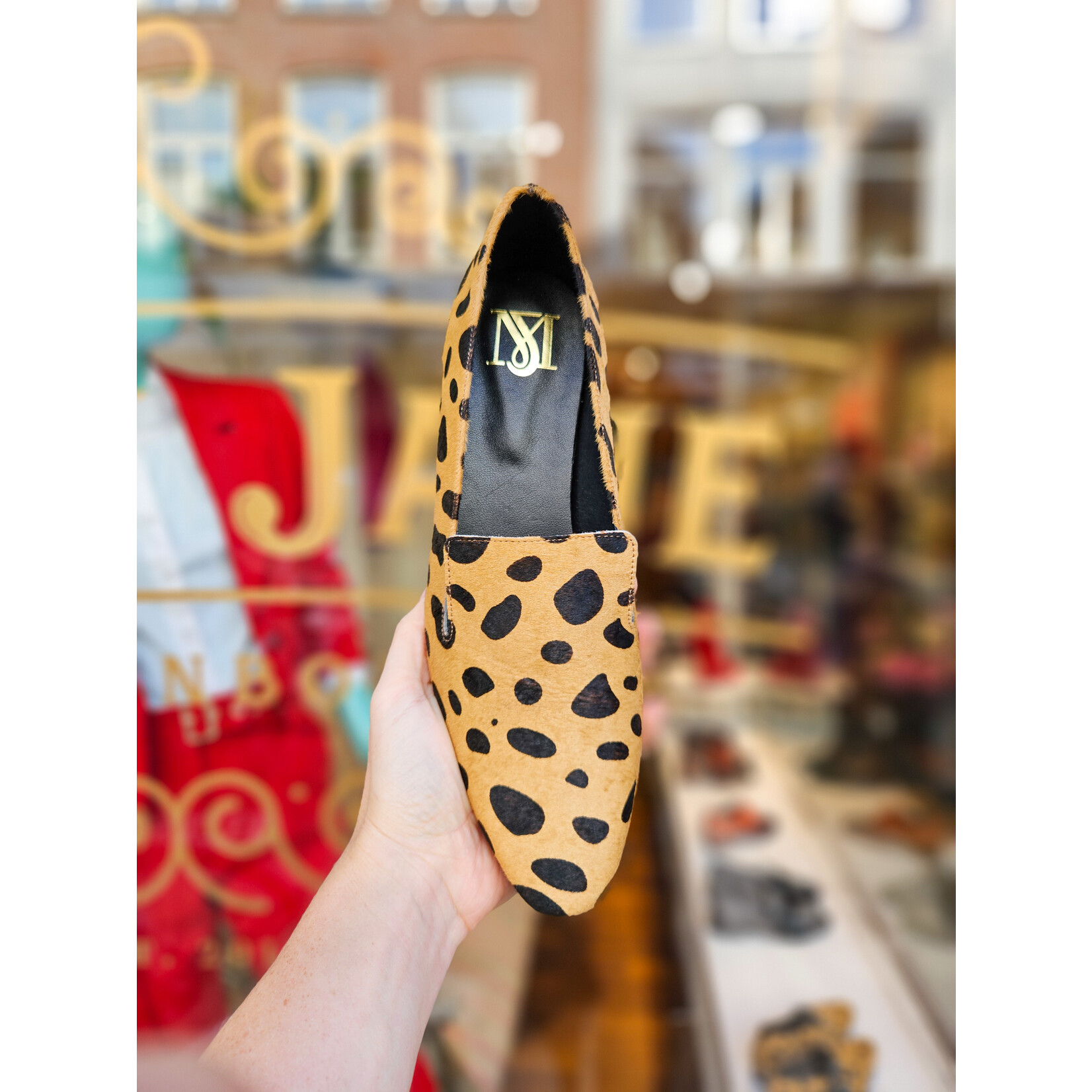 Mary Jane collectie leren loafer print