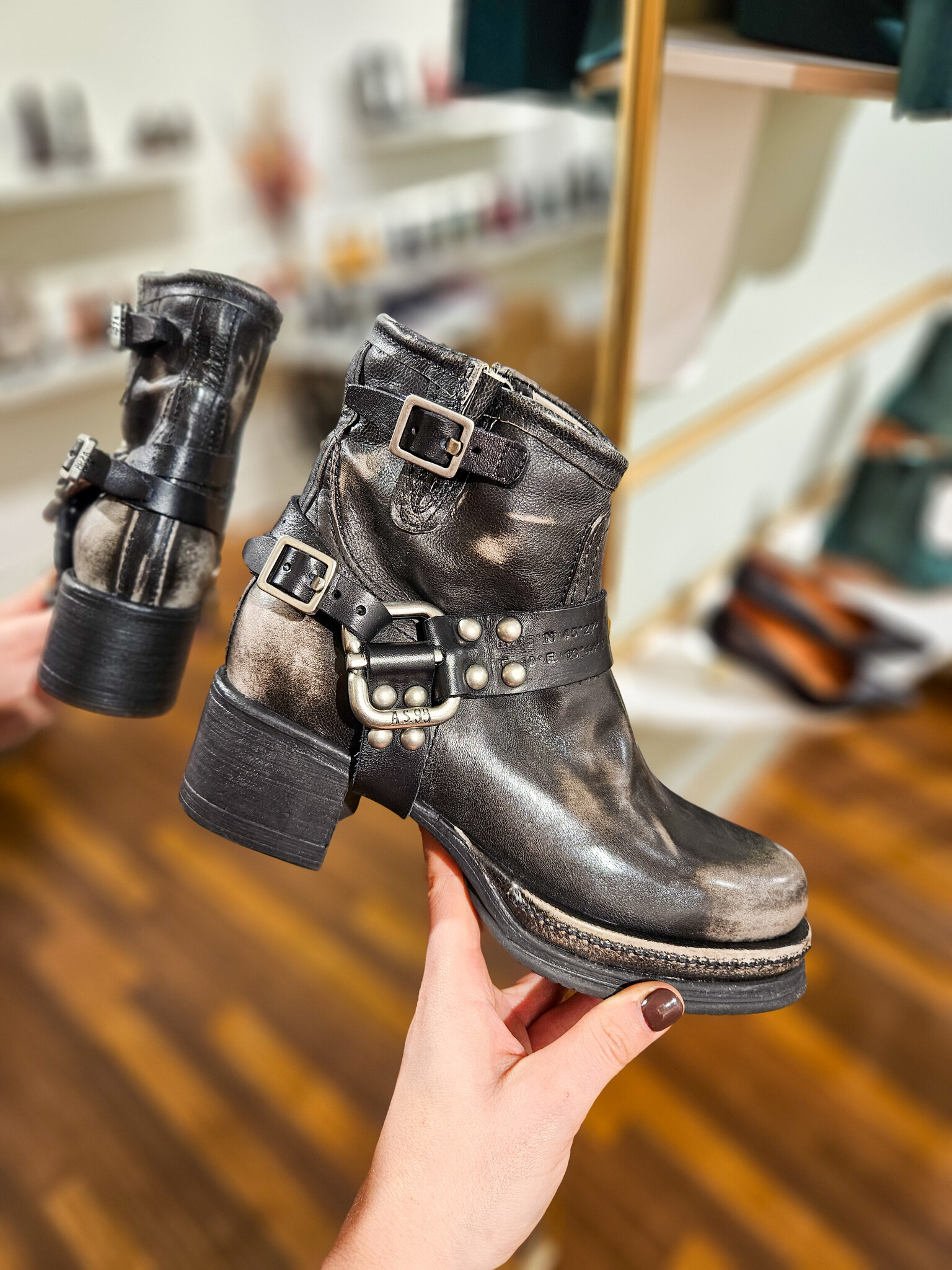 Biker boots short - black | Gaudi Den Haag