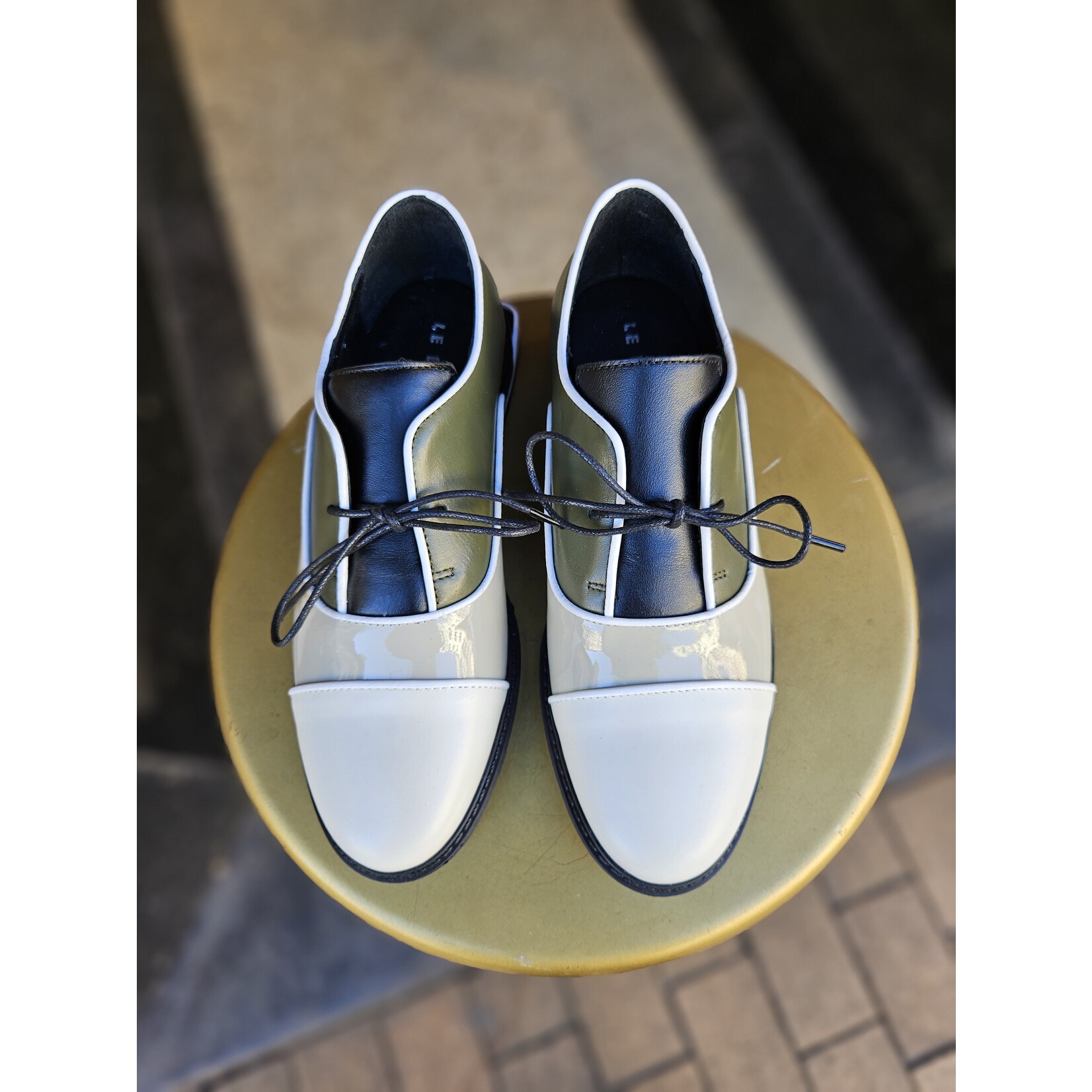 Le Bohemien veterschoen HINTE groen/wit/grijs