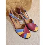 Fly London pump strap BESH blauw/geel/raspberry