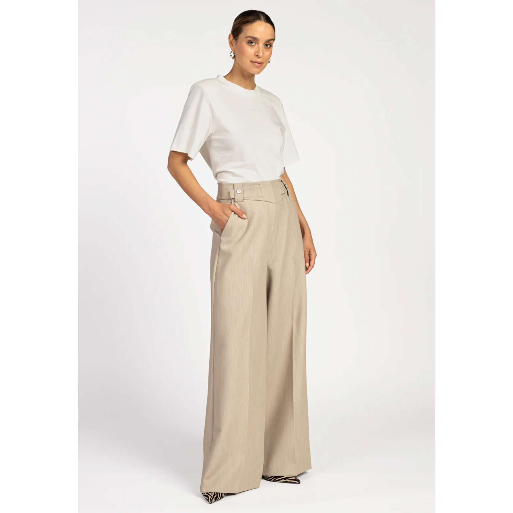 Aaiko pantalon recht NORE desert taupe