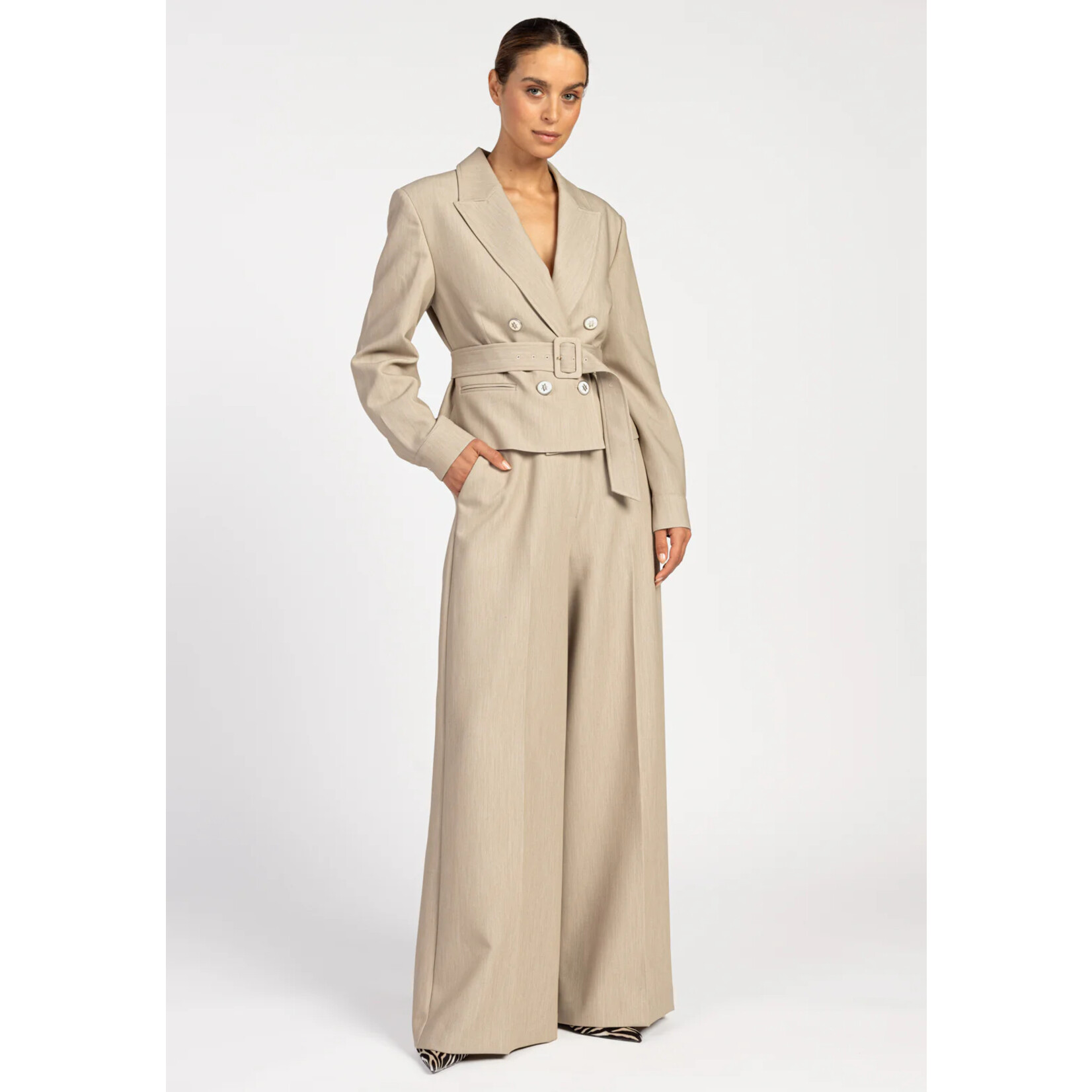 Aaiko pantalon recht NORE desert taupe