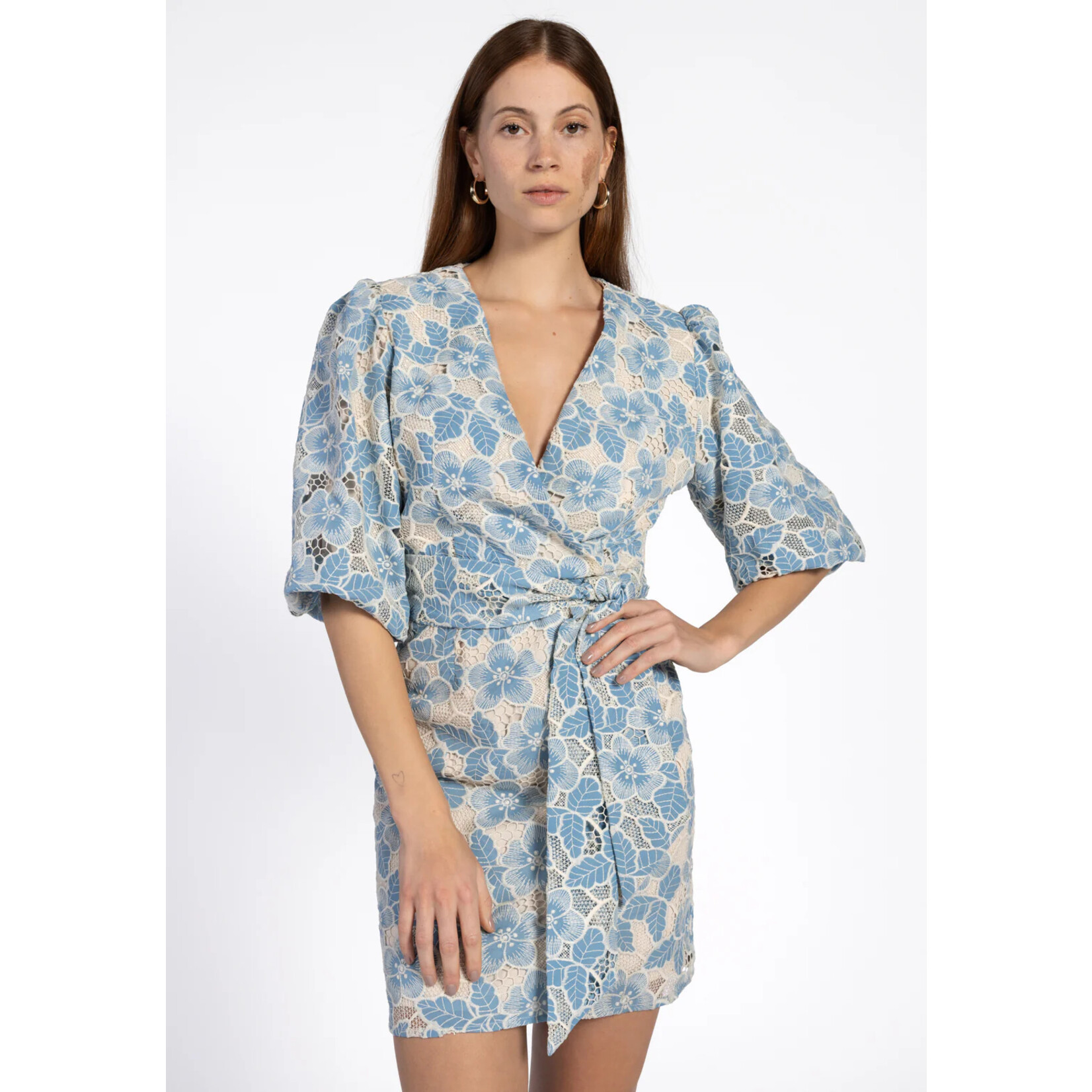 Aaiko jurk BAILEY bloem blauw
