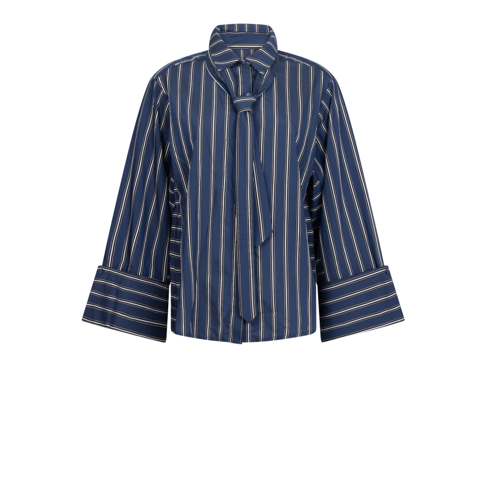 Aaiko viscose blouse ELDA blauw gestreept