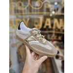 MJUS, leren sneaker Bianca teddy beige/goud