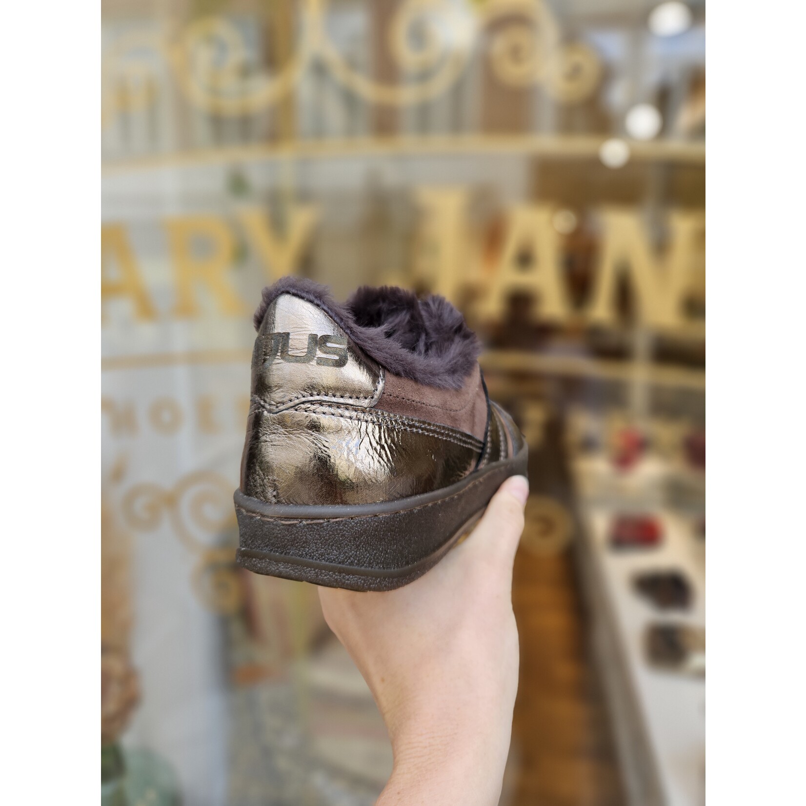 MJUS, leren sneaker Alessia donkerbruin
