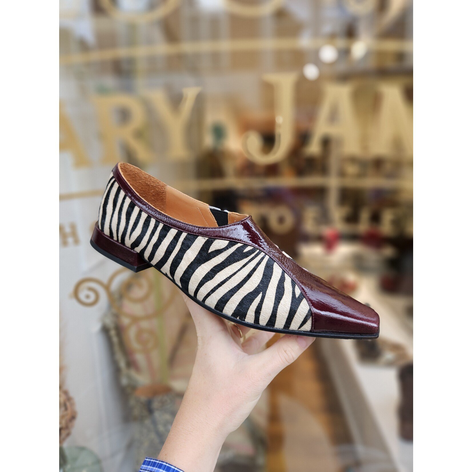 Chie Mihara leren loafer GIANTE zebra/grape
