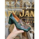 Chie Mihara leren pump URSALI gesp groen