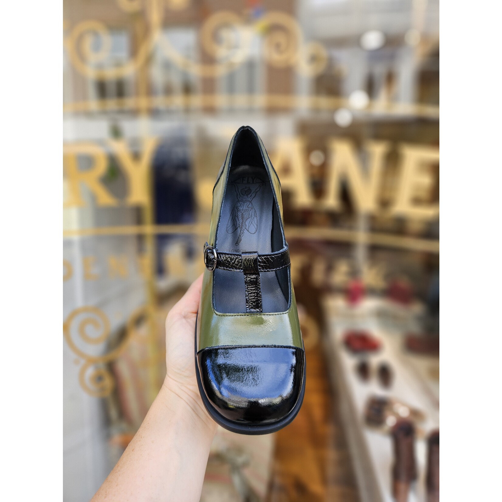 Fly London Solf Pump zwart/groen