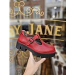 Fly London, leren Mary Jane plateau gesp Baiz rood